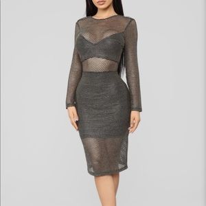 Fashion nova such a good catch fishnet dress